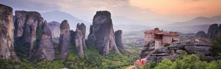 The 6 Byzantine Meteora Monasteries between land wind & sky