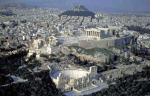 high view of Athens