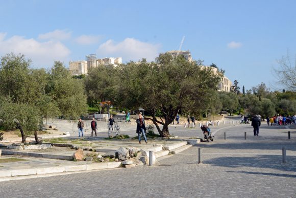 The pedestrian street of Dionysiou Areopagitou in Athens