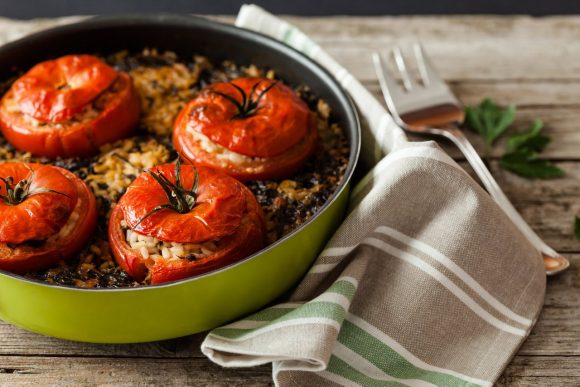 greek gemista, stuffed tomatoes