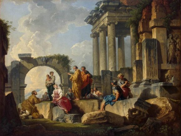 Apostle Paul Preaching on the Ruins, painting by Giovanni Paolo Pannini