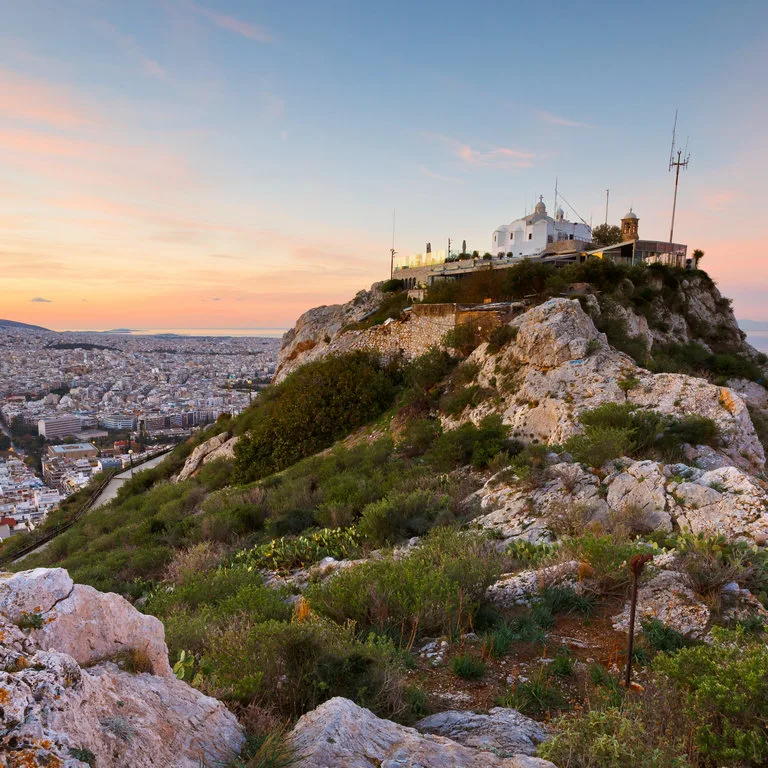 view of athens from lycabettus hill