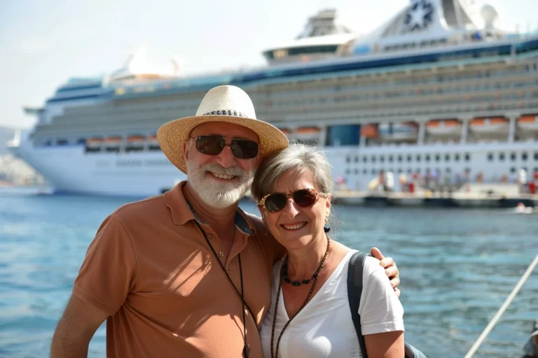 couple of tourists in athens, cruise ship, shore excursions from piraeus port of call