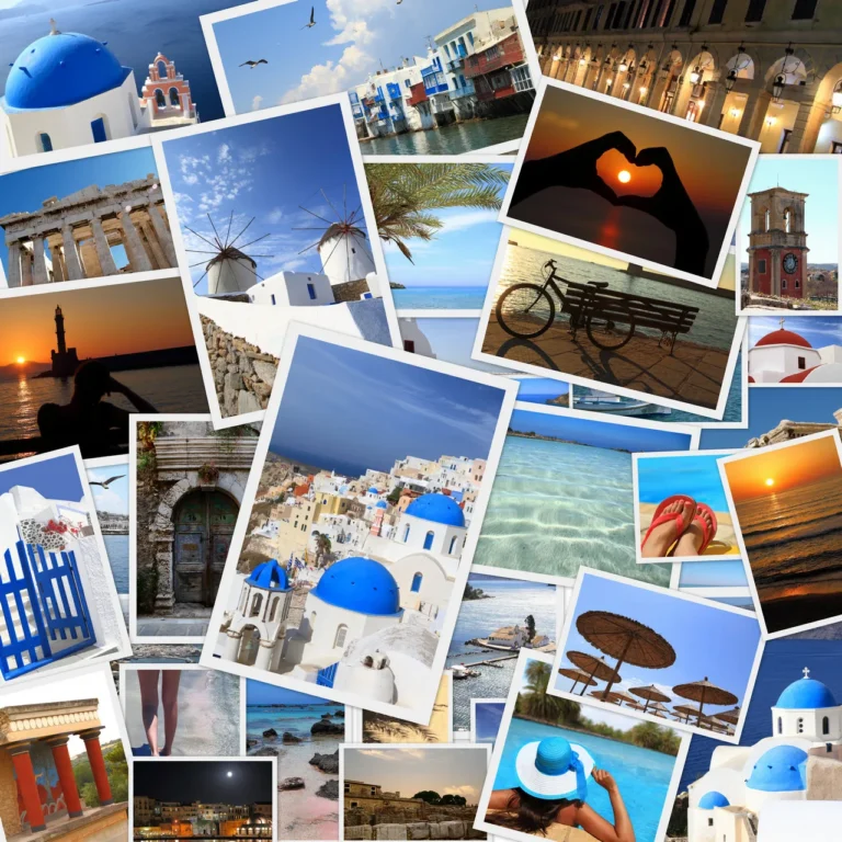 collage of pictures from greece