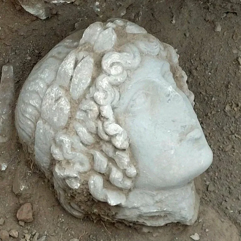 head of apollo found at philippi excavation