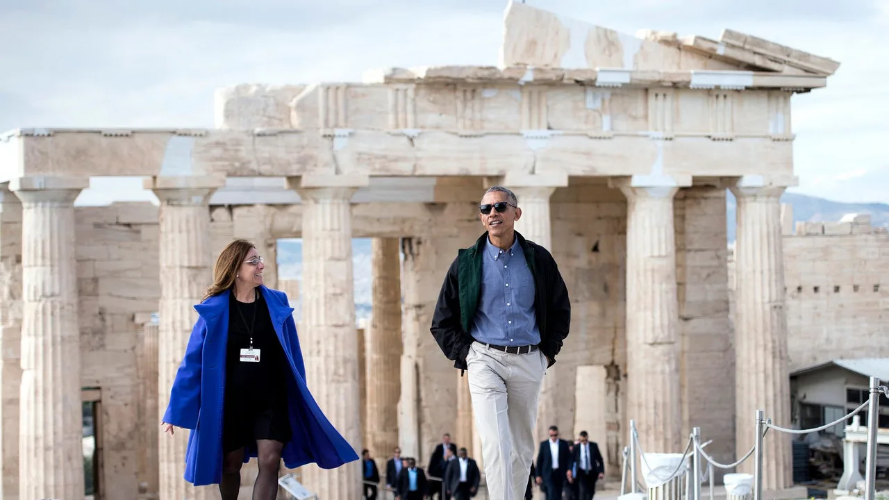 barack obama at the acropolis in athens