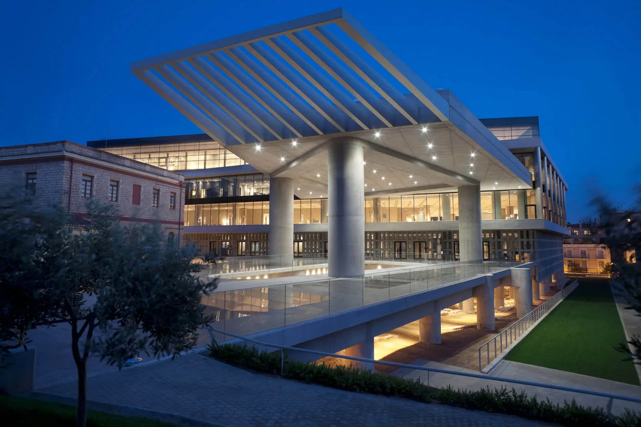 athens acropolis museum at night