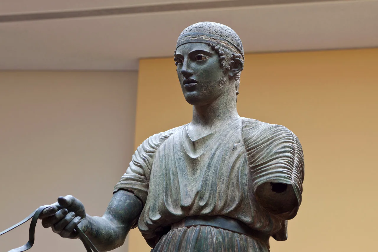 statue of Charioteer in Delphi Museum