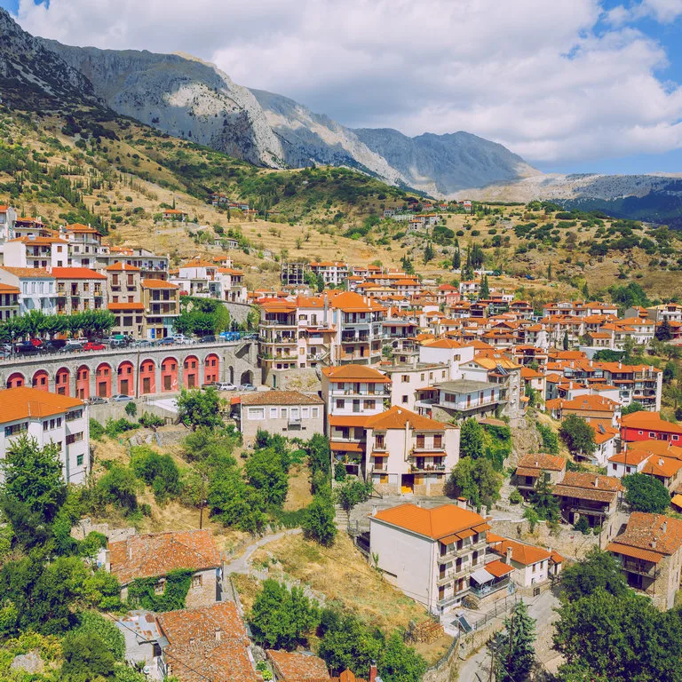 the city of arachova in central greece