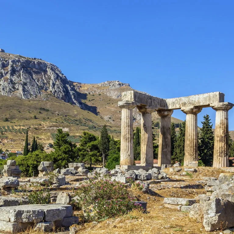 The temple of Apollo in ancient Corinth