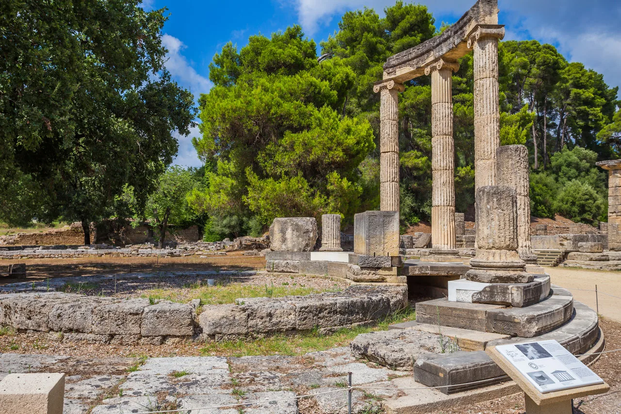 ruins of philippeion at ancient olympia
