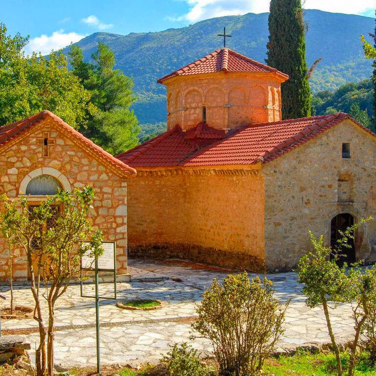 Day Trip with Kalavryta, Train & Cave Of Lakes 4 Kalavryta Monastery Of Agia Lavra